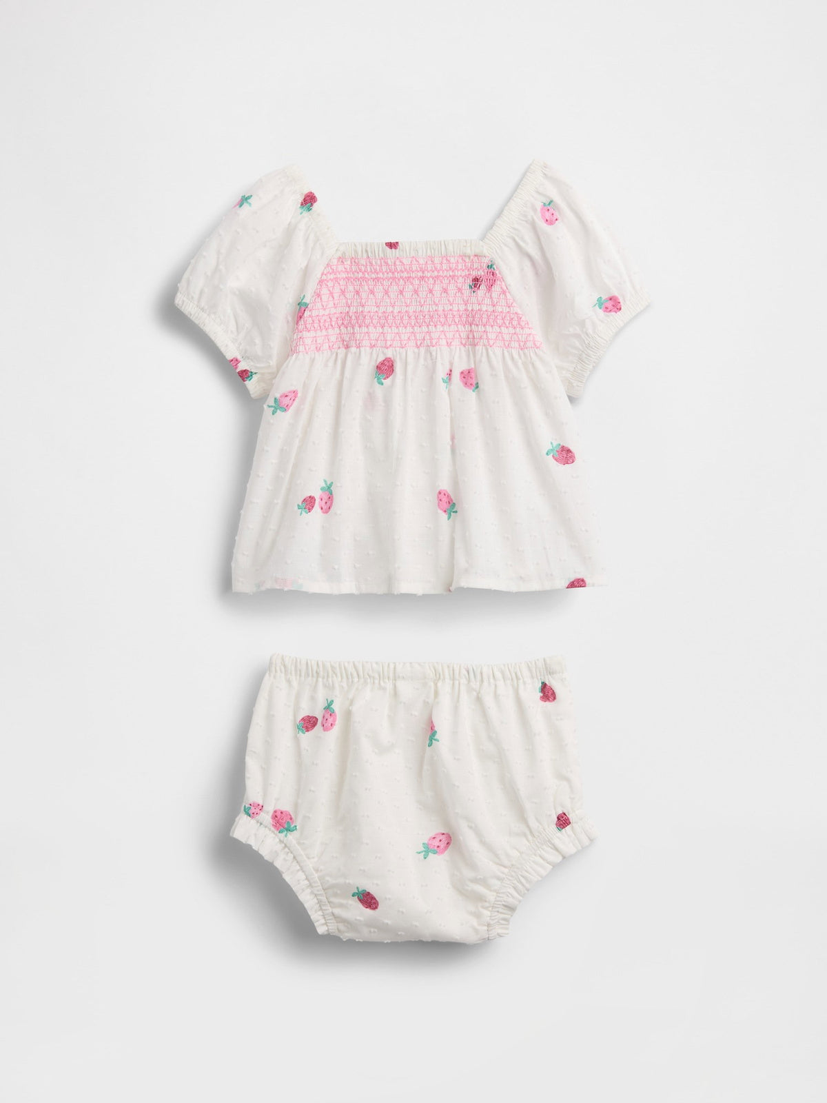 Beyaz Smocked Strawberry Outfit Set