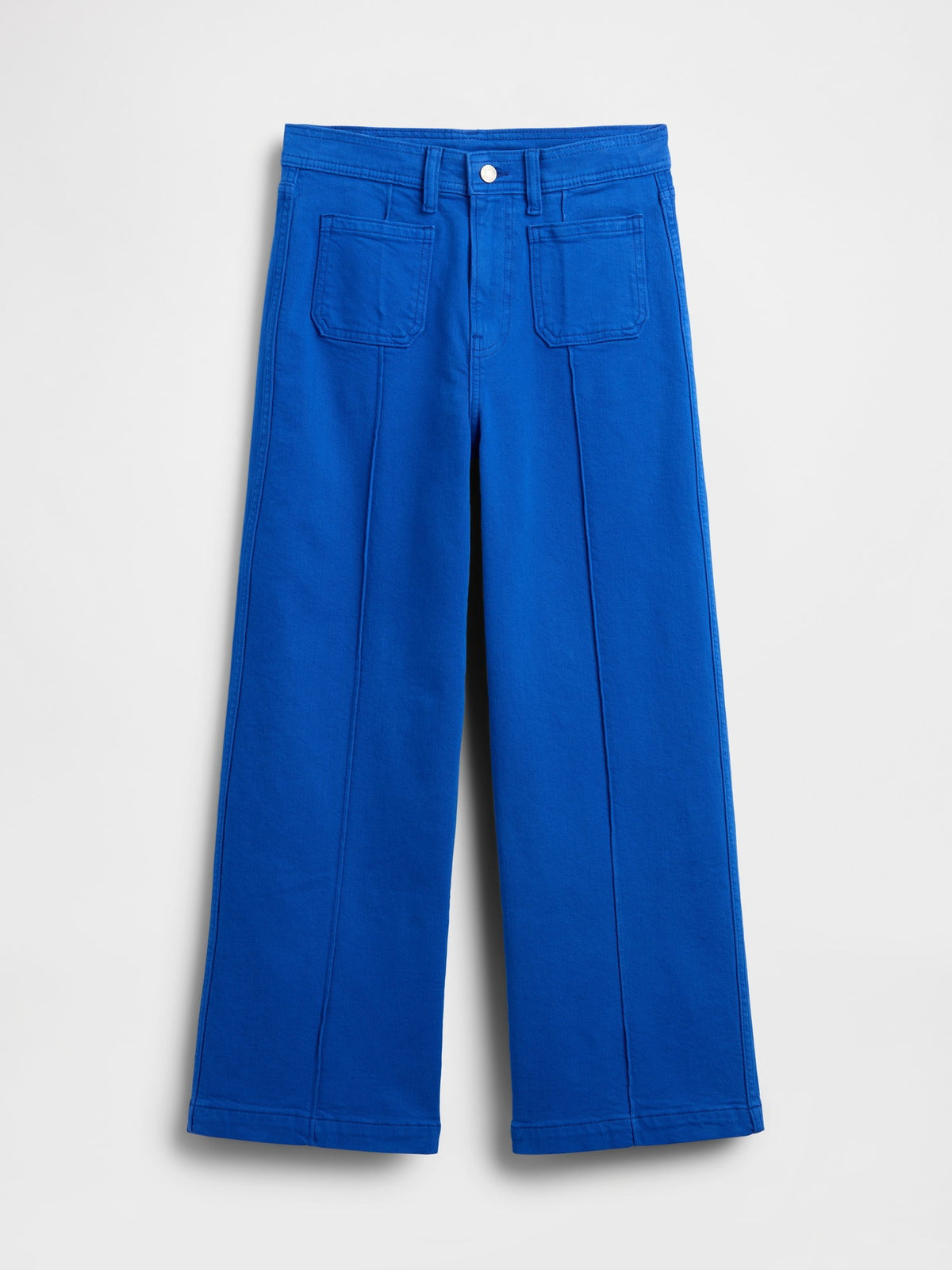 Kobalt Mavisi High Rise Stride Wide-leg Ankle Jean Pantolon