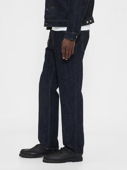 Koyu Mavi Relaxed Straight Jean Pantolon