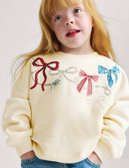 Pamuk Karışımlı Fiyonk Detaylı Sweatshirt