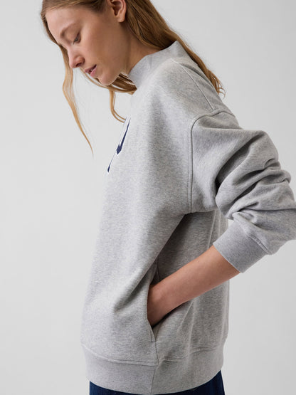 Gri Vintagesoft Oversized Mockneck Logo Sweatshirt