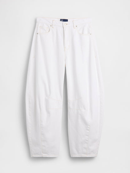 Beyaz High Rise Ultrasoft Horseshoe Jean Pantolon