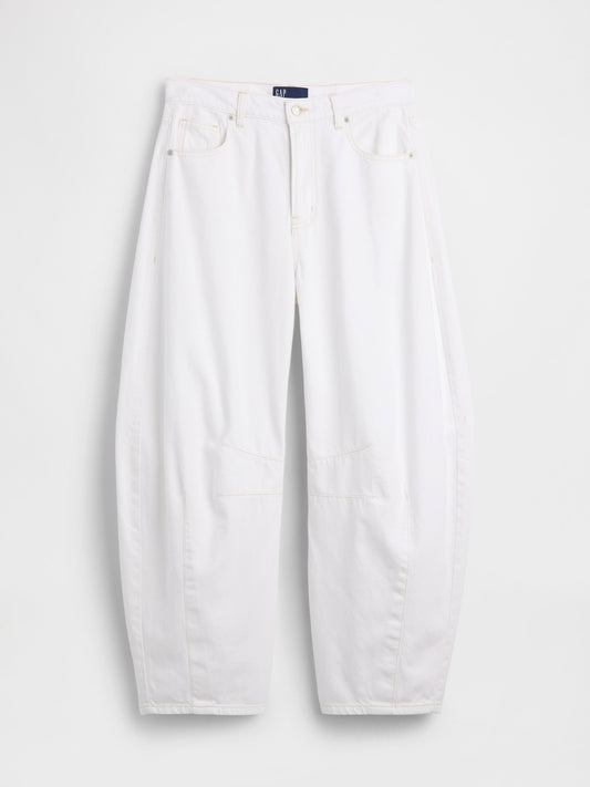 Beyaz High Rise Ultrasoft Horseshoe Jean Pantolon