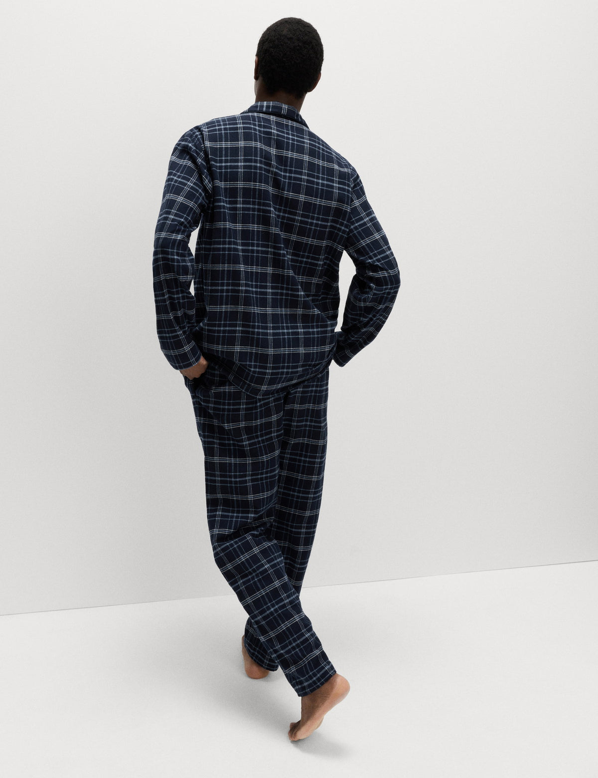 Saf Pamuklu Kareli Pijama Takımı