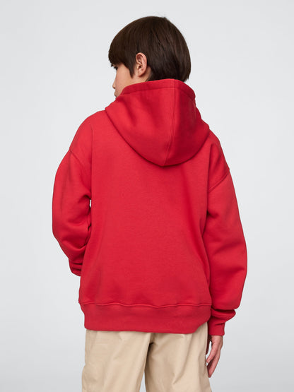 Kırmızı Relaxed Gap Logo Kapüşonlu Sweatshirt