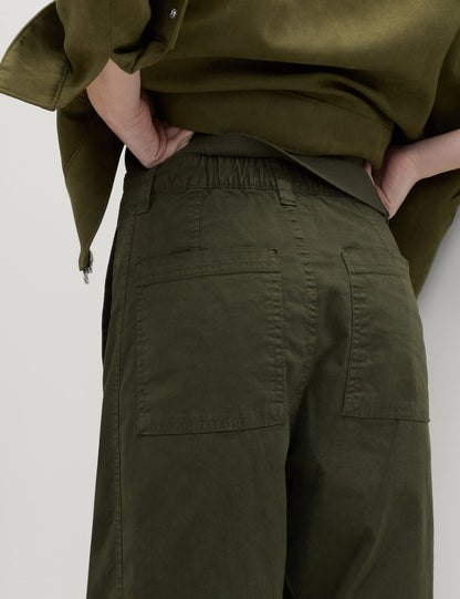 Pamuk Karışımlı Barrel Leg Pantolon