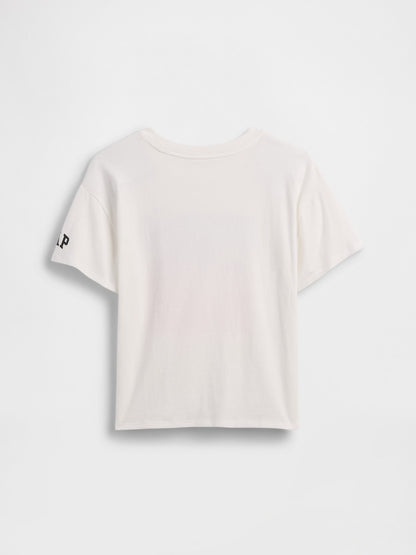 Beyaz Süper Mario Oversized Grafik Baskılı T-shirt
