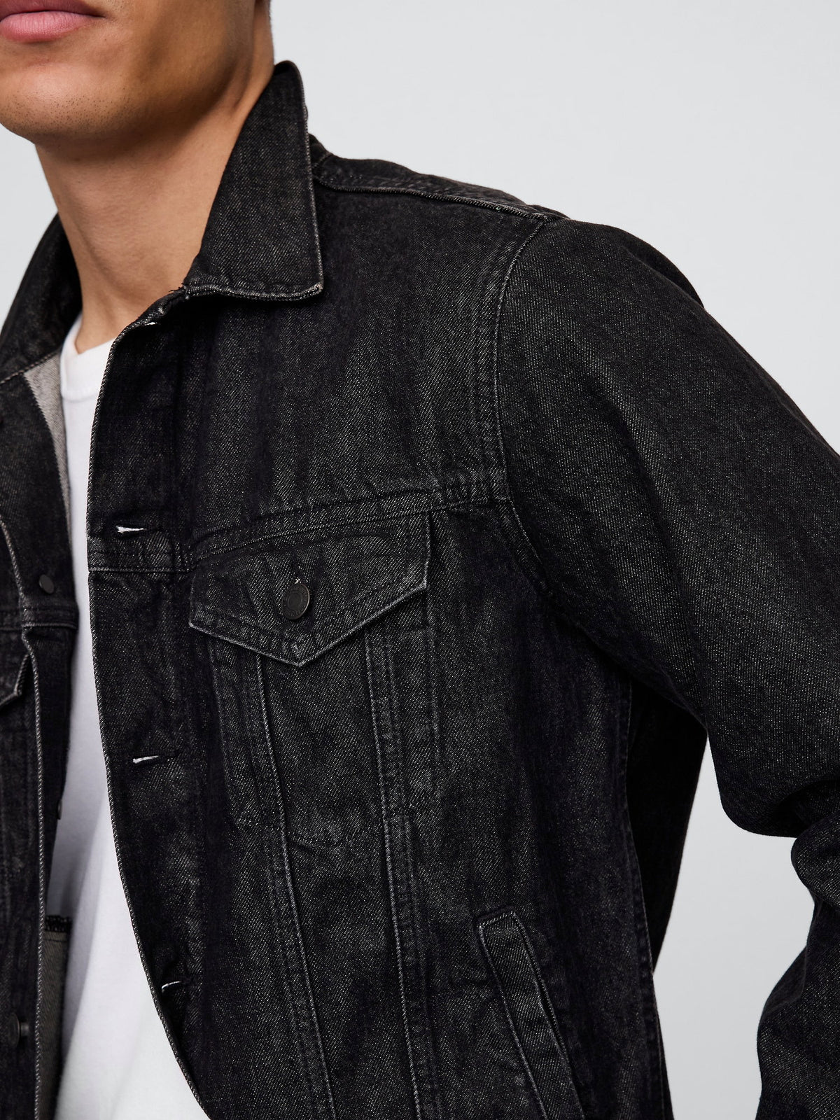 Siyah Klasik Ikon Denim Ceket
