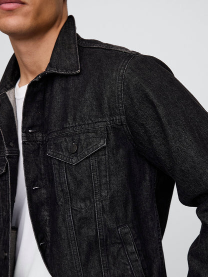 Siyah Klasik Ikon Denim Ceket