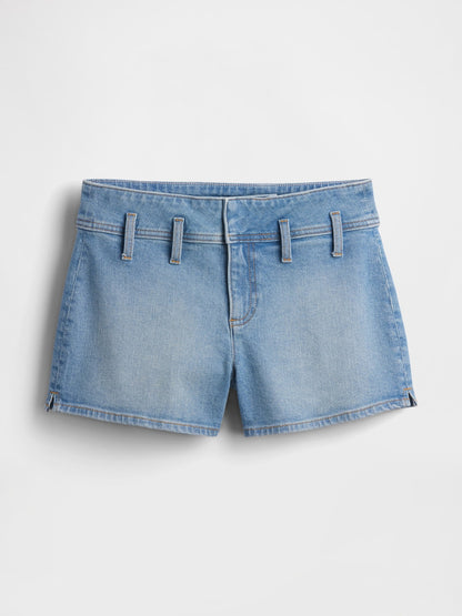 Açık Mavi 3 Low Rise Denim Şort