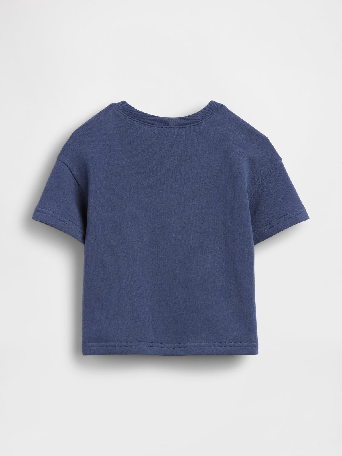 Lacivert Fransız Havlu Kumaş Kısa Kol Sweatshirt
