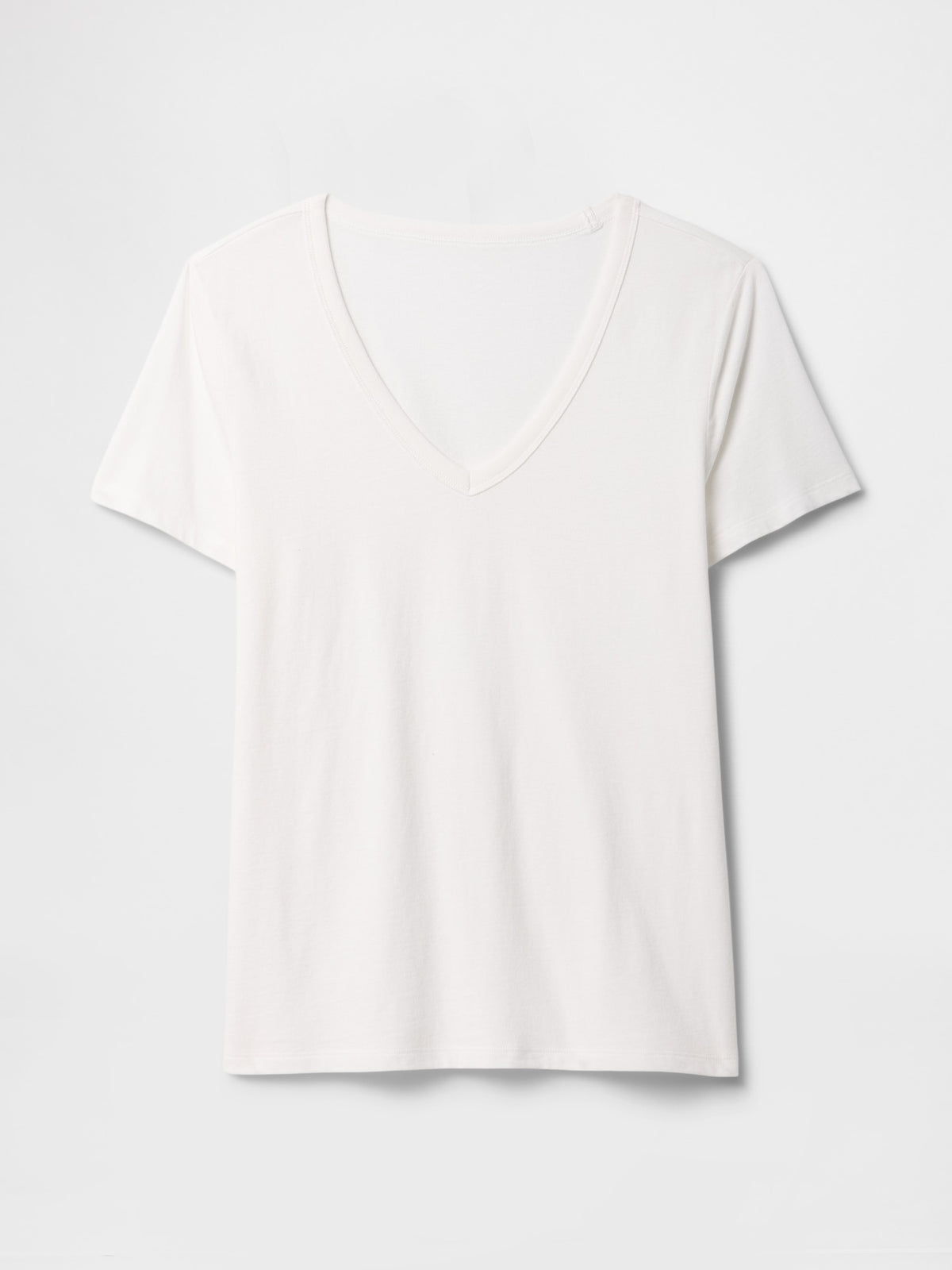 Beyaz V Yaka T-shirt