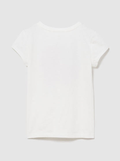 Beyaz Grafik Baskılı T-shirt