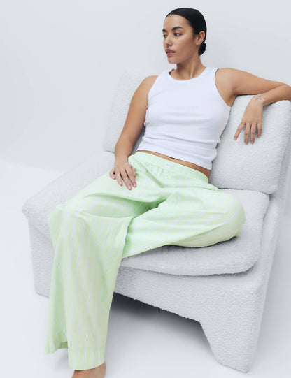 Çizgili Geniş Paça Pijama Altı