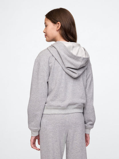 Gri Relaxed Gap Logo Fermuarlı Sweatshirt