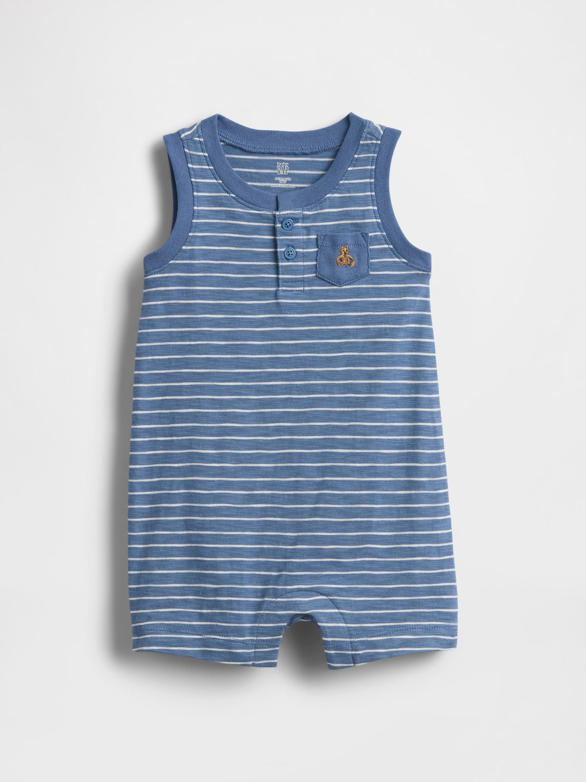 Mavi Organik Pamuk Henley Shorty Tulum