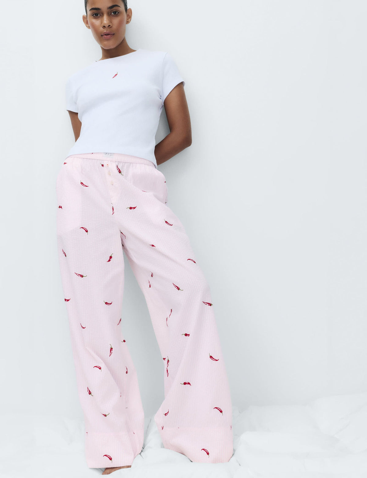 Pamuk Karışımlı Desenli Pijama Altı