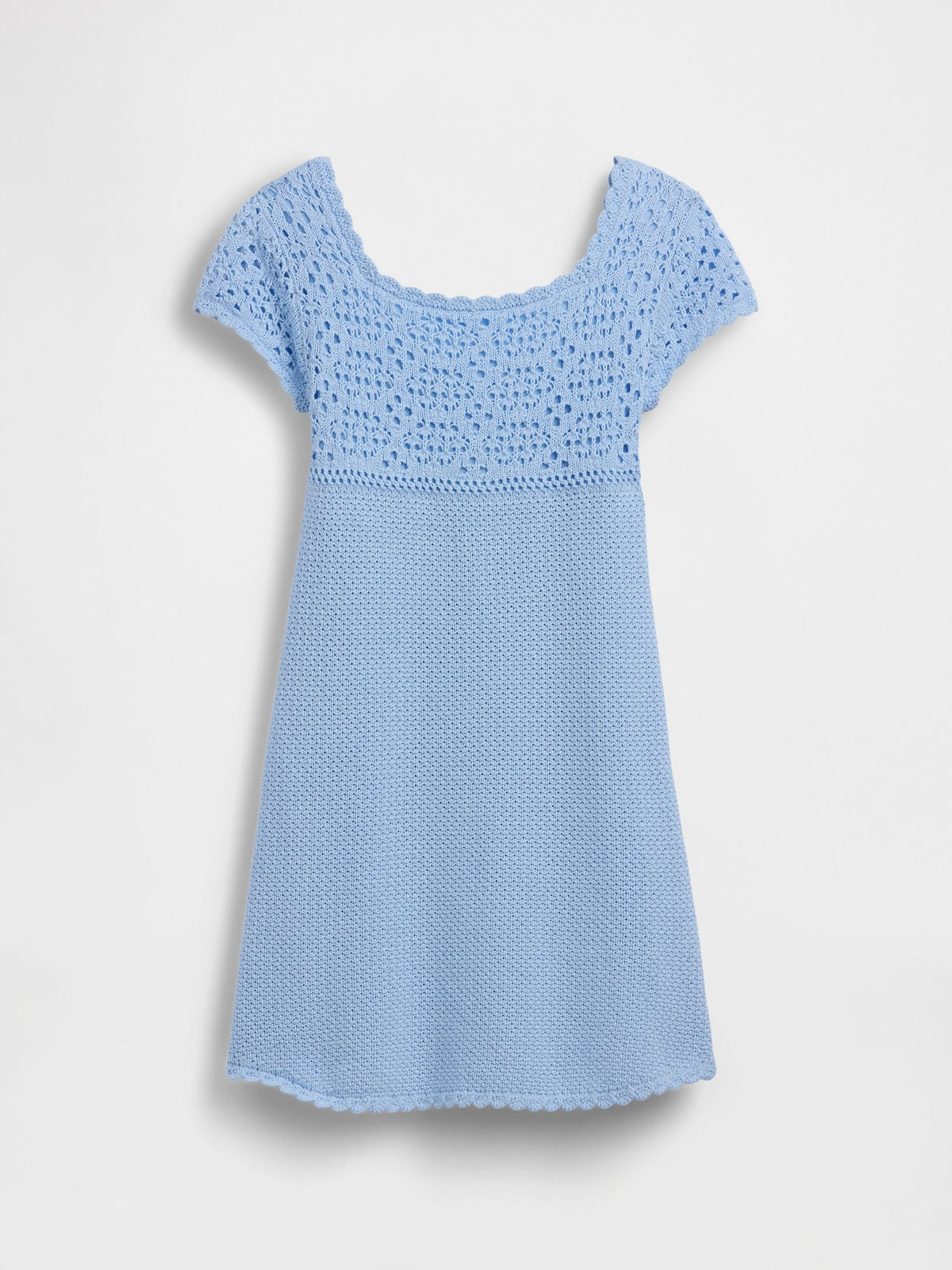 Açık Mavi Crochet Triko Elbise