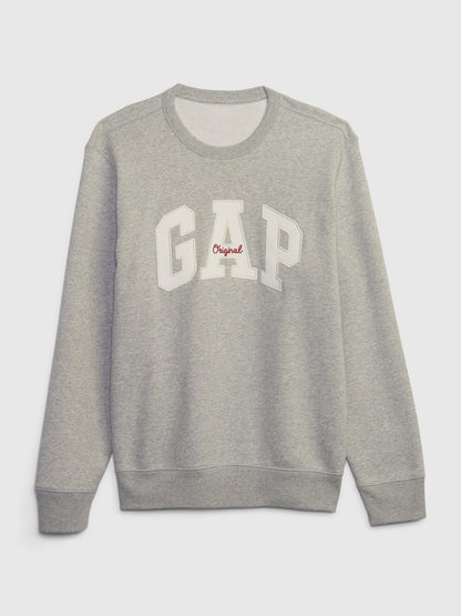 Koyu Gri Gap Logo Bisiklet Yaka Sweatshirt