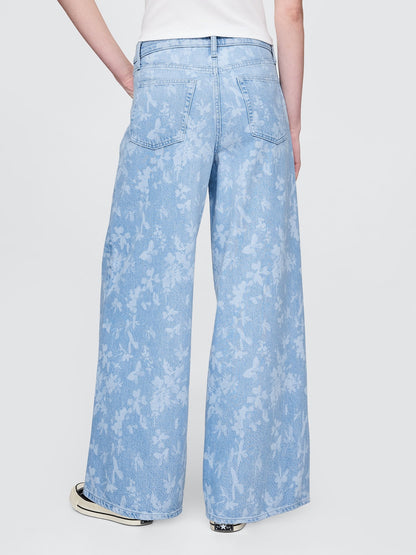 Açık Mavi Mid Rise Ultrasoft Baggy Jean Pantolon