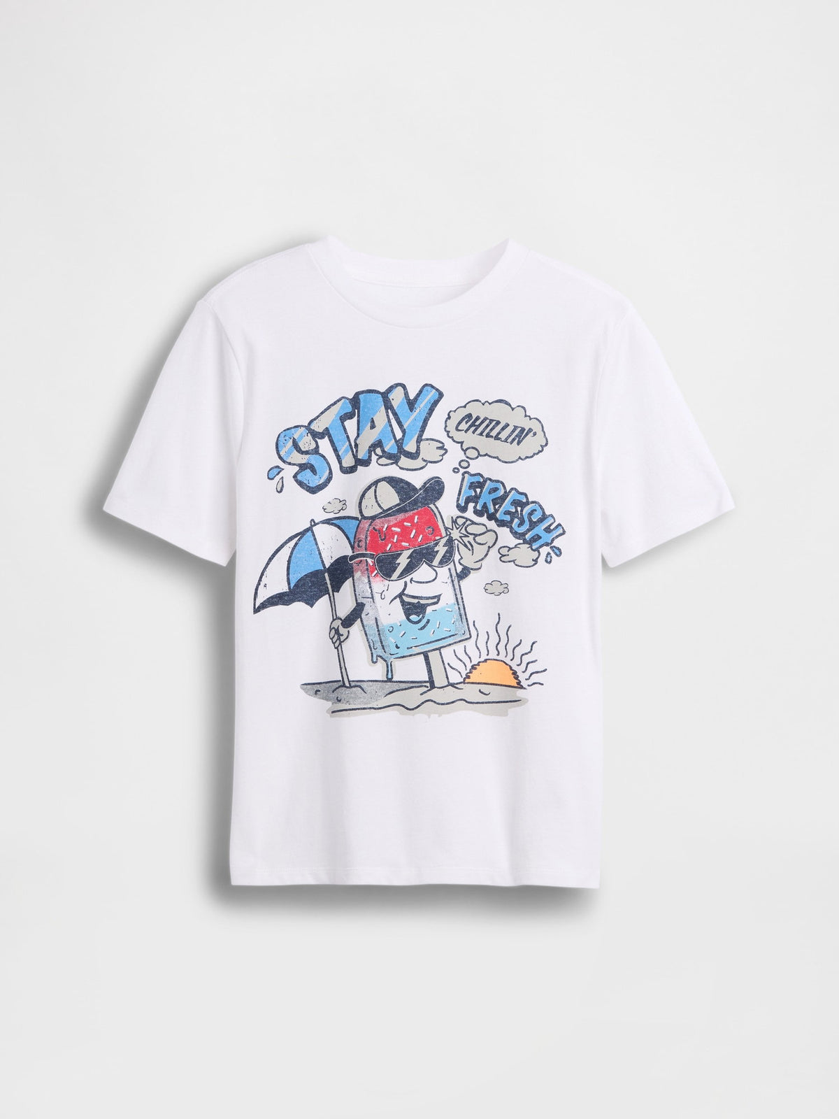 Beyaz Grafik Baskılı T-shirt