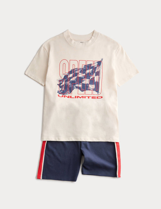 Desenli Pamuklu Pijama Takımı