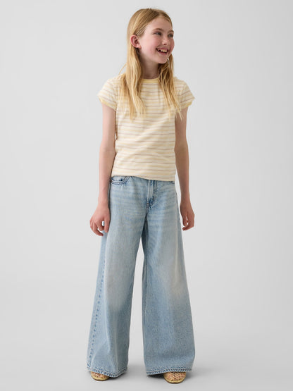 Açık Mavi Low Rise Baggy Jean Pantolon