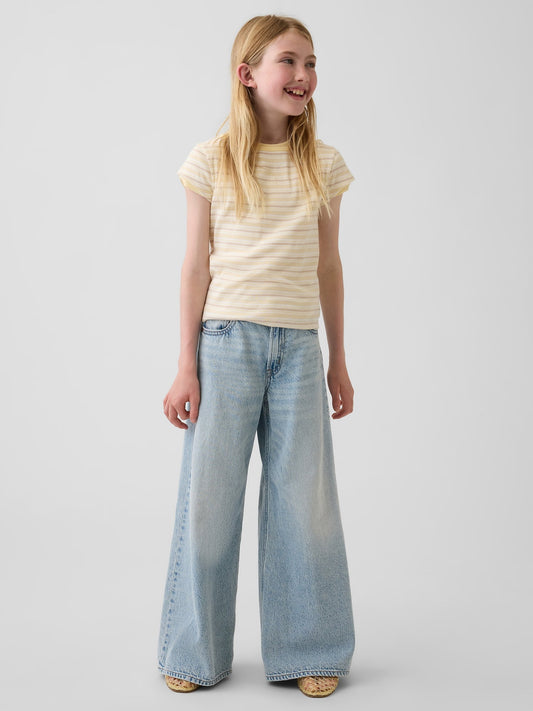 Açık Mavi Low Rise Baggy Jean Pantolon