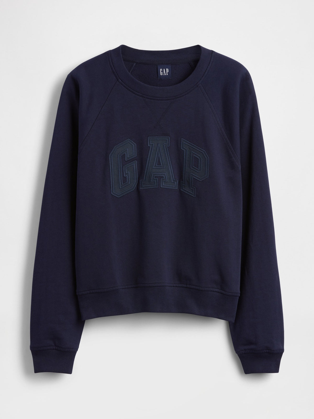 Siyah Fransız Havlu Kumaş Raglan Logo Sweatshirt
