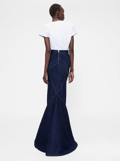 Lacivert Gapstudio High Rise Dikişli Denim Maxi Etek