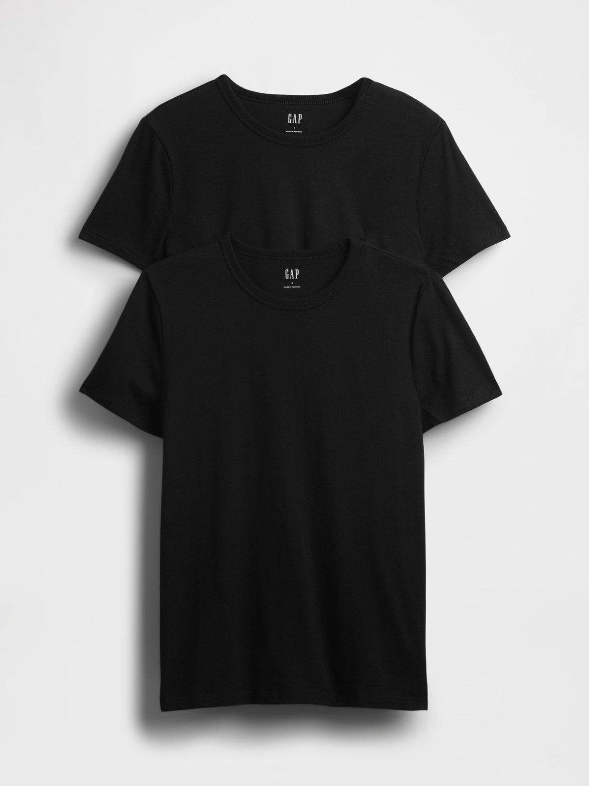 Siyah 2'li Bisiklet Yaka T-shirt