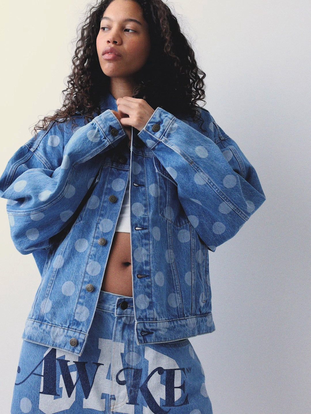 Açık Mavi Gap × Awake Ny ‘90's Loose Dotted Denim Şort