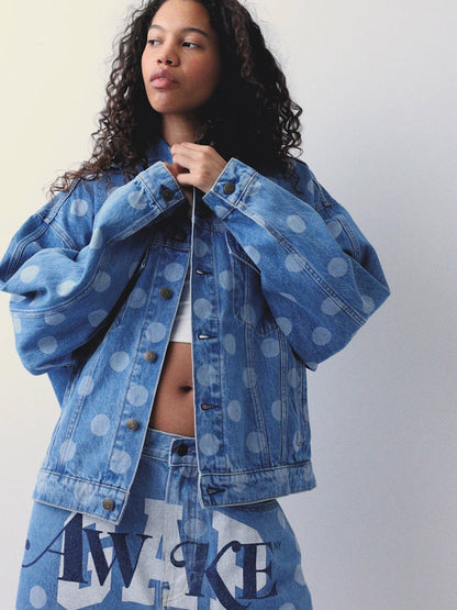 Açık Mavi Gap × Awake Ny ‘90's Loose Dotted Denim Şort
