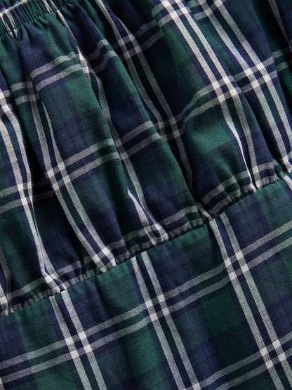 Yeşil Puff-sleeve Elbise