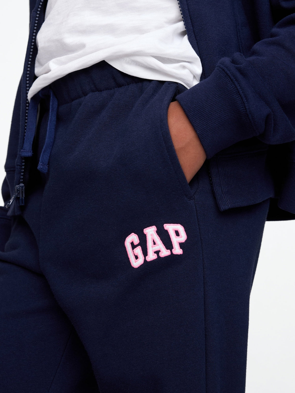 Lacivert Gap Logo Relaxed Havlu Kumaş Jogger Eşofman Altı