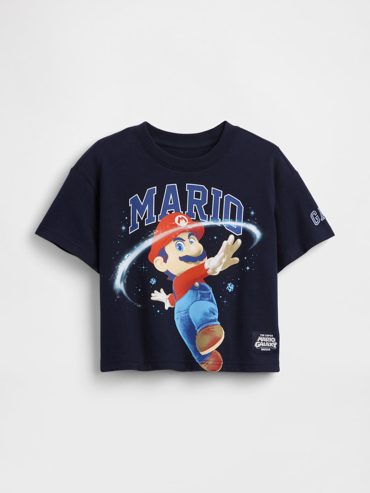 Lacivert Süper Mario Oversized Grafik Baskılı T-shirt