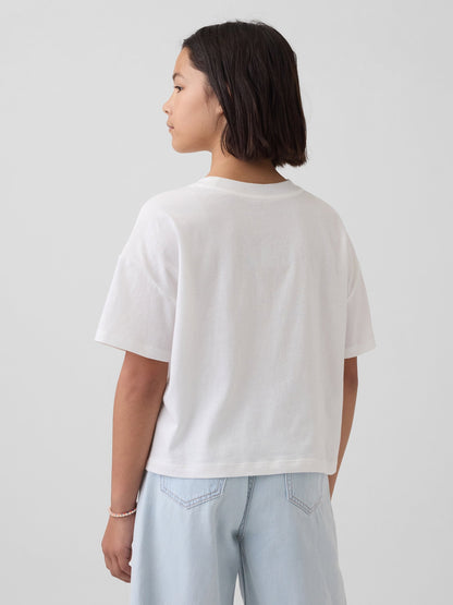 Lila Oversized Crop Logo T-shirt