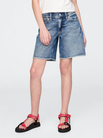Mavi Low Rise Stride Denim Bermuda Şort