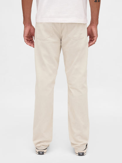 Kırık Beyaz Kordon Kumaş Relaxed Straight Pantolon