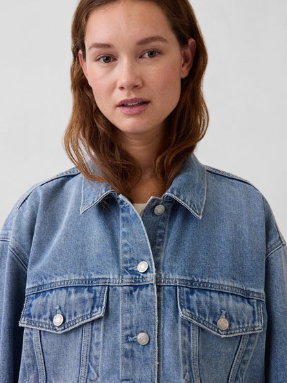 Açık Mavi Oversized Icon Denim Ceket