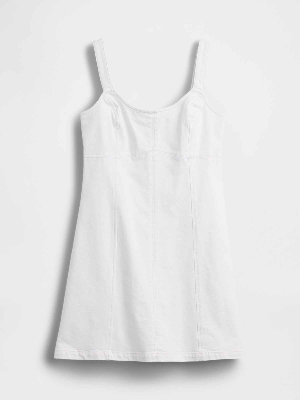 Beyaz Denim Paneled Mini Elbise