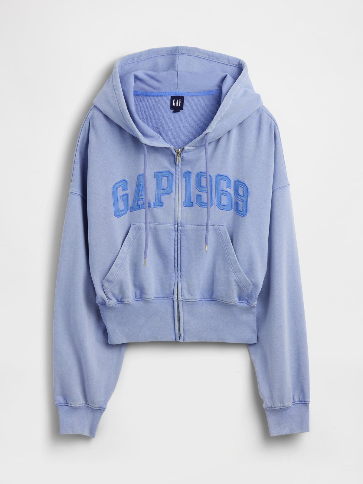 Açık Mavi Fransız Havlu Kumaş Oversized 1969 Logo Fermuarlı Sweatshirt