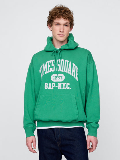 Yeşil Gap Logo Nyc Kapüşonlu Sweatshirt