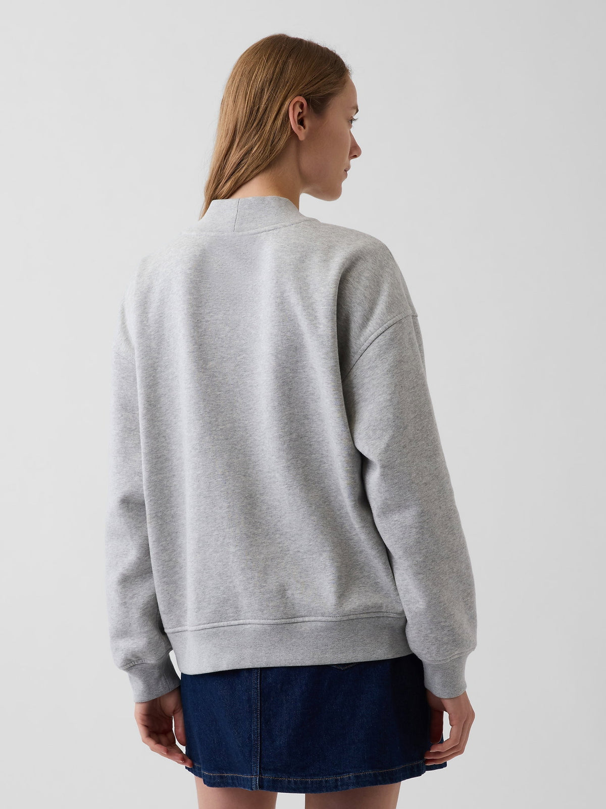 Gri Vintagesoft Oversized Mockneck Logo Sweatshirt