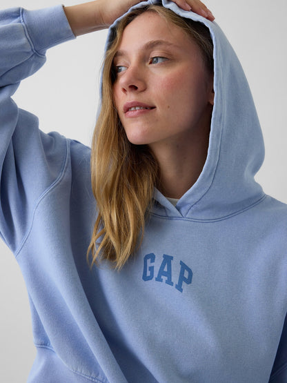 Açık Mavi Vintagesoft Crop Logo Sweatshirt