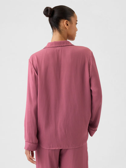 Pembe Saten Pijama Üstü