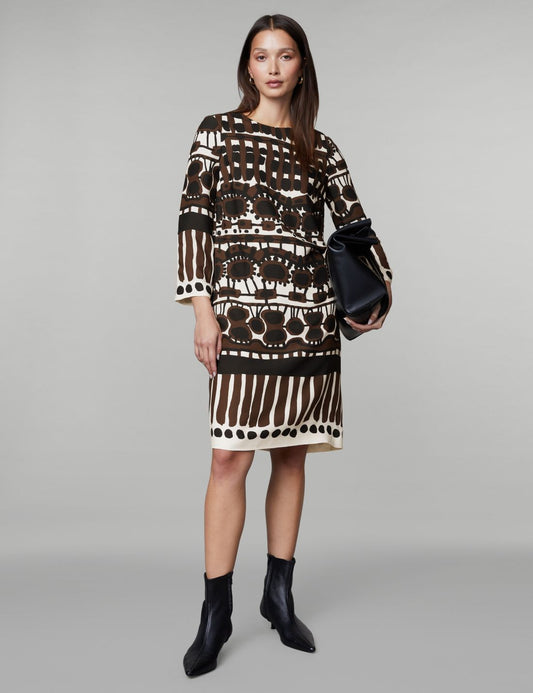 Regular Fit Desenli Mini Elbise