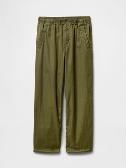 Yeşil Twill Paraşüt Baggy Pantolon
