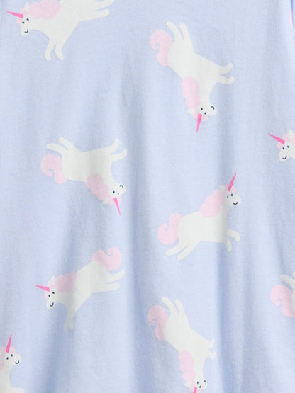 Açık Mavi Gap Puff Sleeve T-shirt
