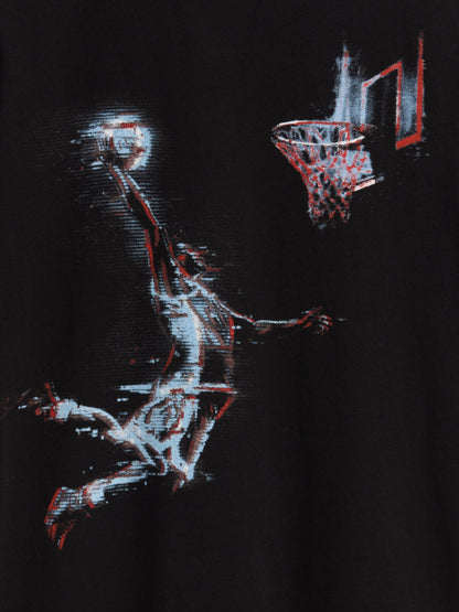 Siyah Grafik Baskılı T-shirt